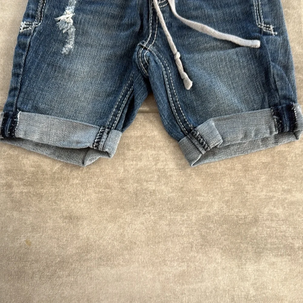 *LIKE NEW* Justice Girl's Cuffed Jean Shorts w/ Drawstring - 6S